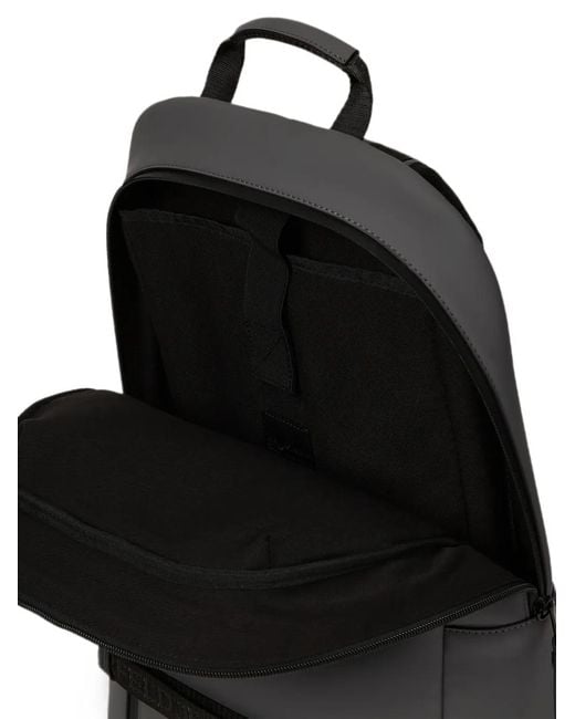 Karl Lagerfeld Black Coated Faux-Leather Backpack for men