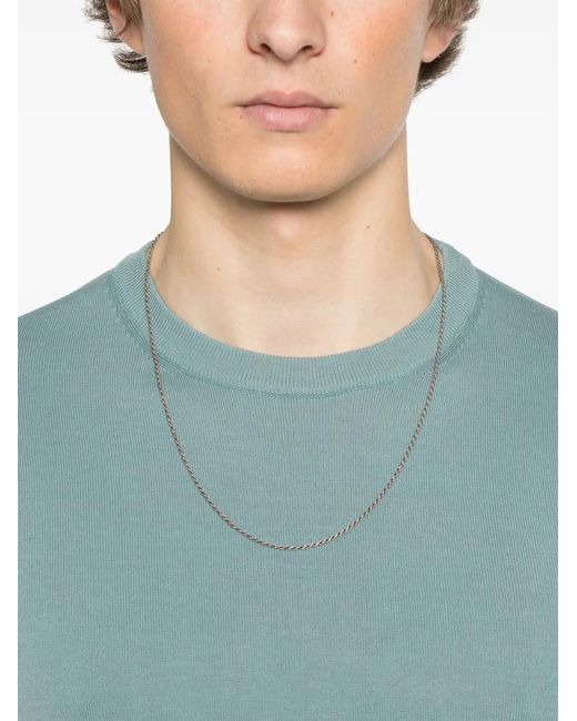 Canali Blue Knitted T-Shirt for men