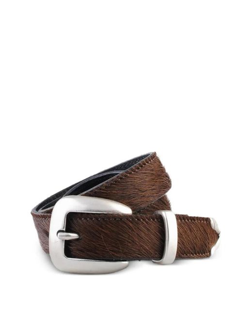 MOLEBO Brown Fur Buckle Belt