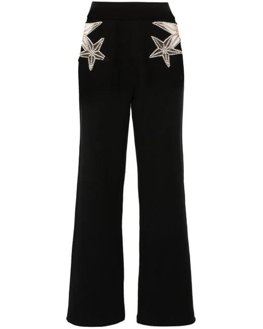 DSquared² Black Crystal-Embellished Track Pants