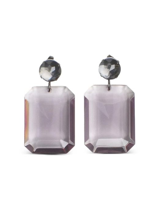 Fabiana Filippi Purple Rectangle Drop Earrings