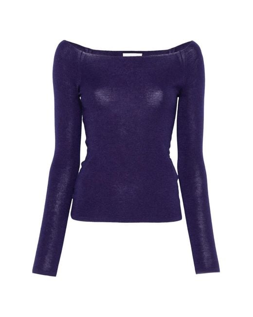 Bompard Purple Bardot-Neck T-Shirt