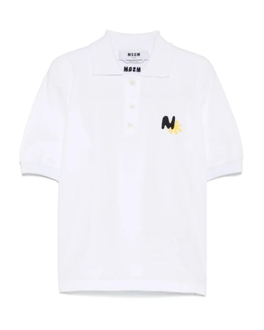 Polo À Broderie Soleil MSGM en coloris White