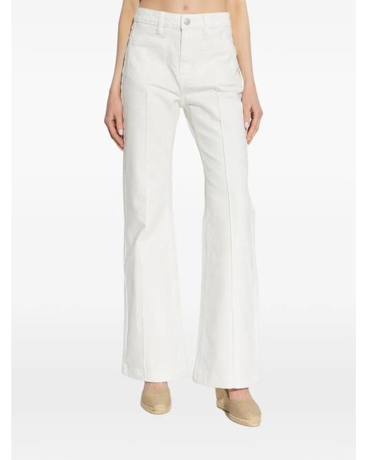 Munthe White Patch-Pocket Flared Trousers