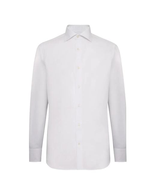 Boggi White Dobby Windsor-Collar Shirt for men