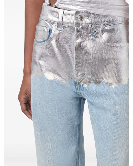 Rabanne Blue Metallic Detailing Jeans