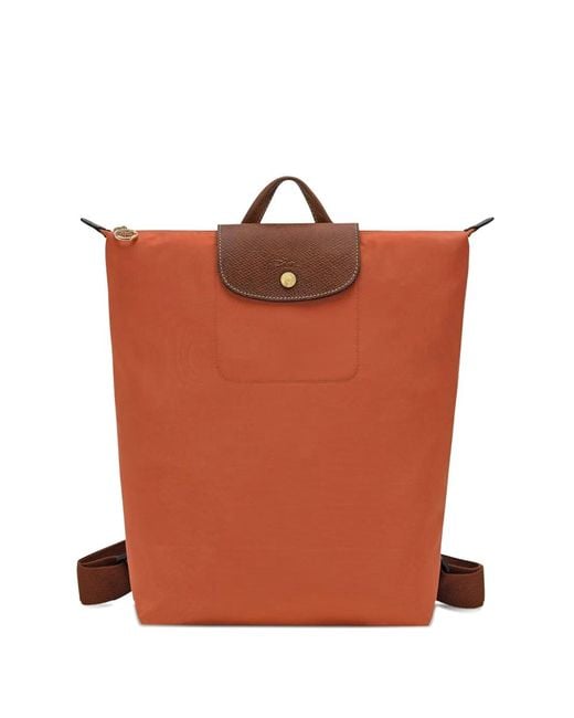Longchamp Orange Sac À Dos Le Pliage