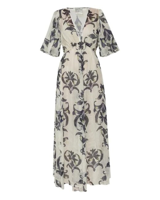 Forte Forte Maxi-Jurk Met Bloemenprint in het White