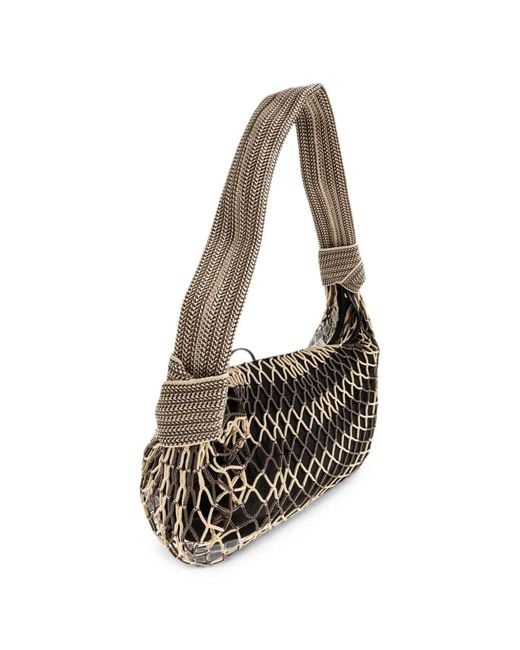 Lemaire Black Fortune Croissant Net-Overlay Shoulder Bag