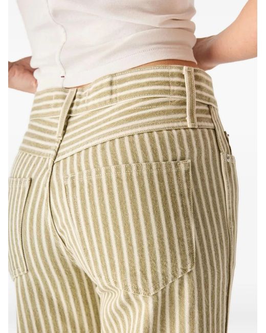 AMO Gray Billie Striped Cotton Jeans