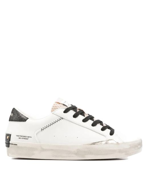 Crime London White Leather Sneakers