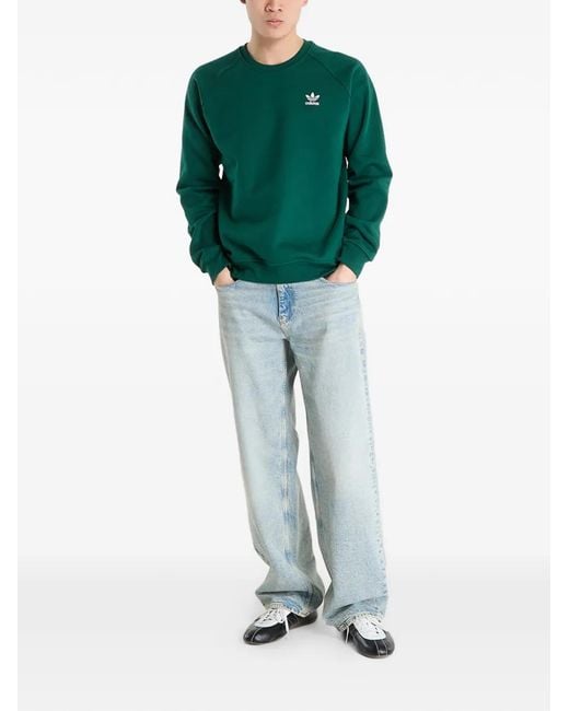 Adidas Green Trefoil Essentials Sweater for men