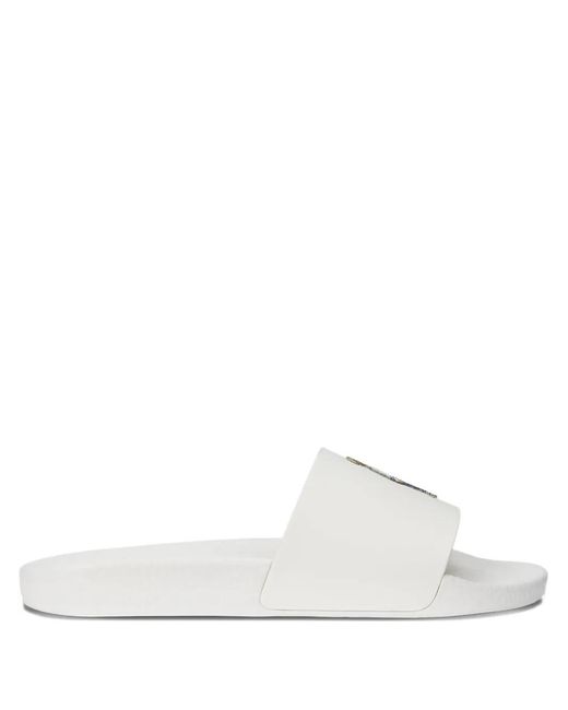 Polo Ralph Lauren White Signature Polo Bear Motif Slide for men