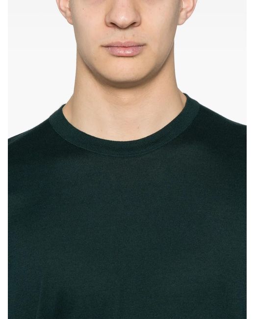 John Smedley Green Kempton Fine-Knit T-Shirt for men
