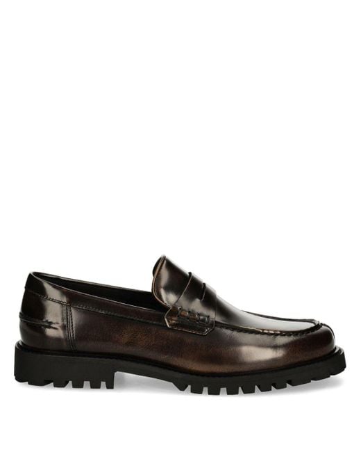 Boss Black Leather Loafers for men