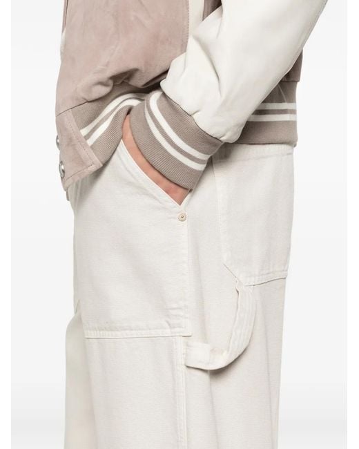 Eleventy White Work Patch-Pocket Trousers for men