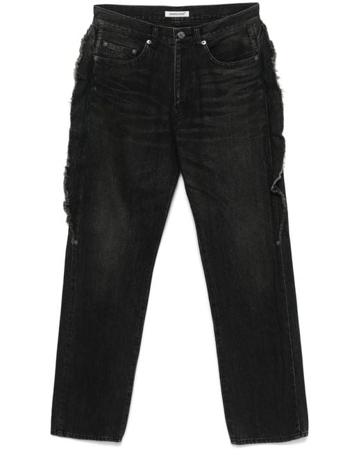 Undercover Black Frayed-Detailed Jeans