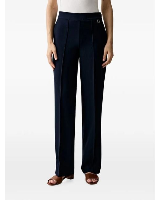 Joop! Blue Pressed-Crease Logo-Plaque Trousers
