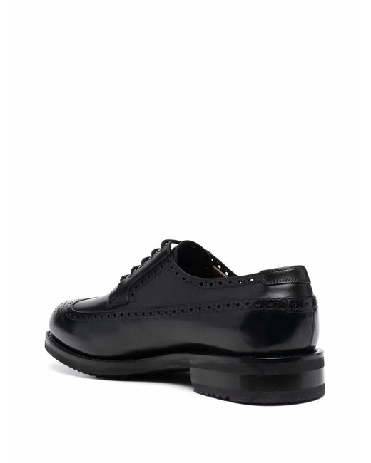 Ferragamo Black Ferragamo Marcus Perforated Brogues for men