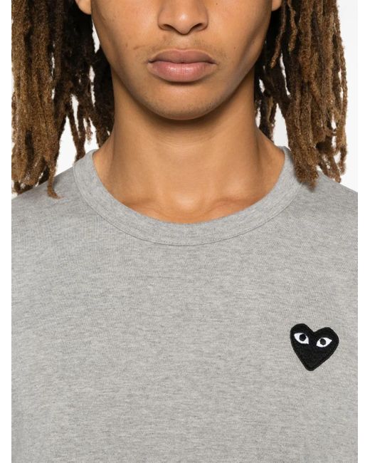 COMME DES GARÇONS PLAY Gray Heart-Patch T-Shirt