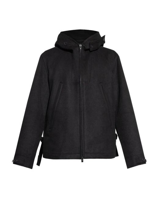 Chaqueta con cremallera y capucha Y-3 de hombre de color Black