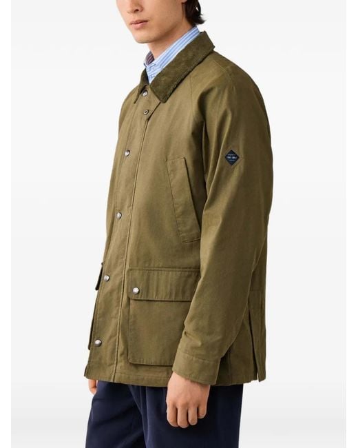 Hackett Green Corduroy-Collar Jacket for men