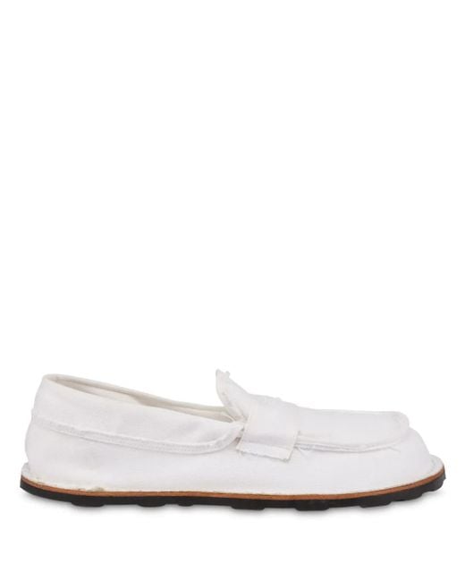 Moschino Loafer Aus Baumwolle in White für Herren