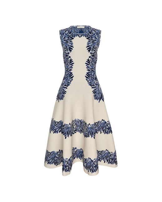 Ulla Johnson Blue Iona Jacquard Knit Midi Dress