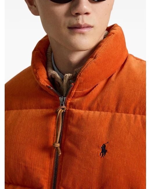 Polo Ralph Lauren Orange Padded Corduroy Jacket for men