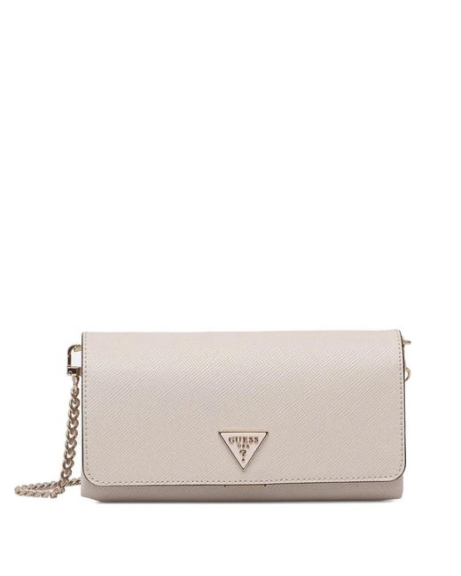Guess Gray Noelle Triangle-Logo Crossbody Bag