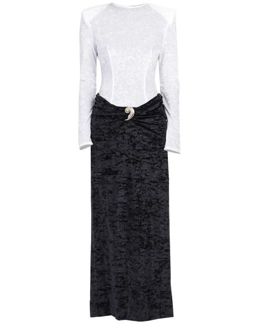 ROWEN ROSE White Bi-Colour Maxi Dress