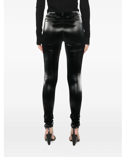 Patrizia Pepe Black Coated Leggings