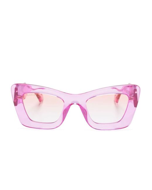 Gucci Pink Sonnenbrille mit Cat-Eye-Gestell