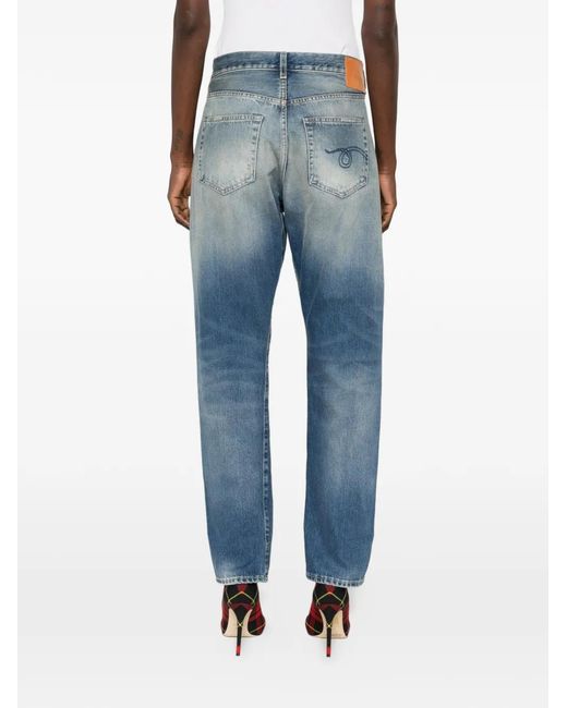R13 Blue Cross Front Denim Jeans