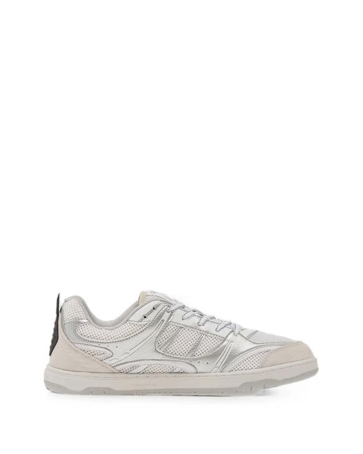 Barebarics White Dropsta Panelled Metallic Sneakers