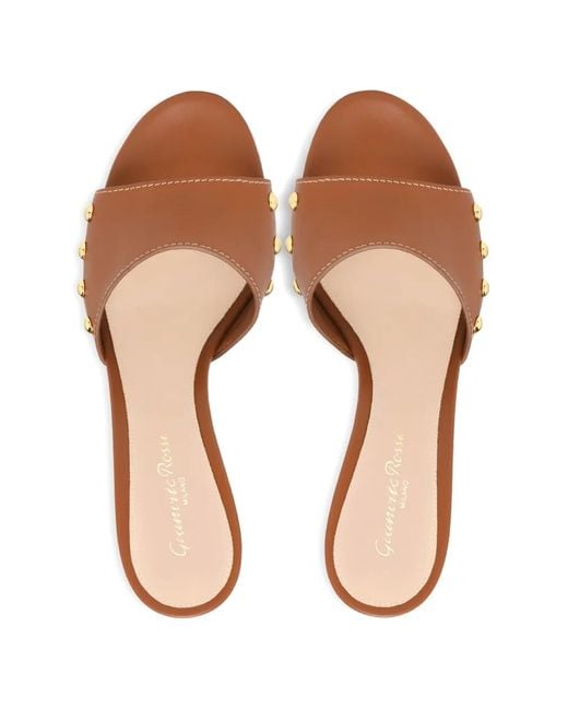 Gianvito Rossi Brown Studded Sandals