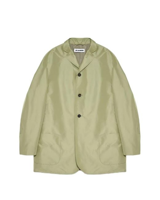 Jil Sander Green Notched-Lapel Single-Breasted Jacket for men