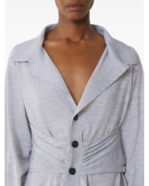 Lanvin Gray Button Long-Sleeve Cardigan