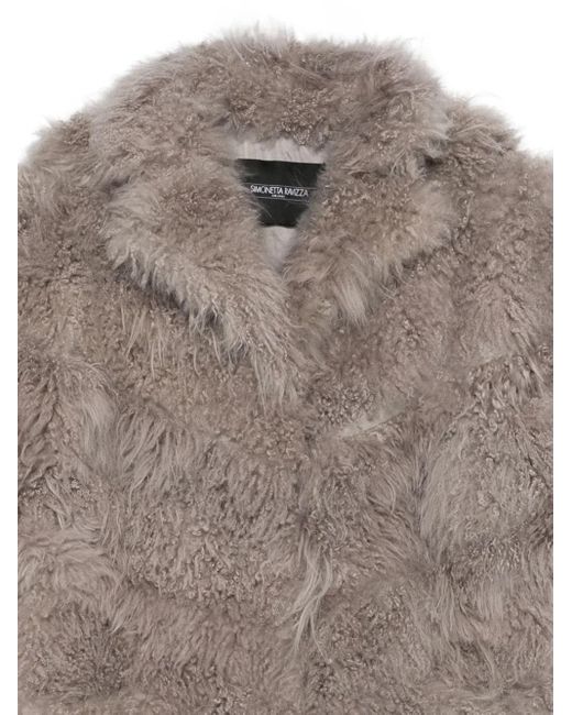 Simonetta Ravizza Gray Shearling Jacket