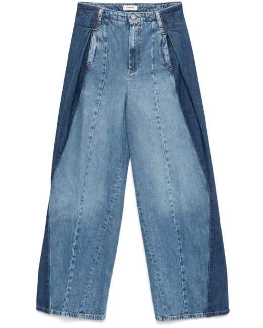 Sandro Blue Contrasting-Panels Jeans