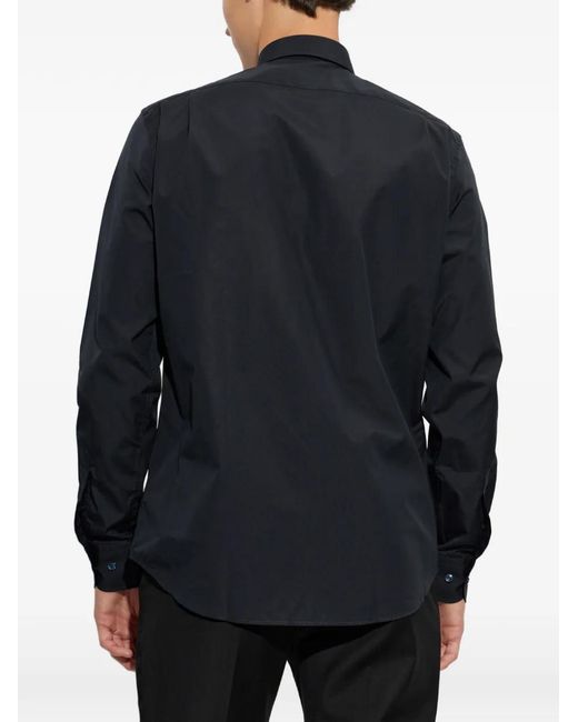 Paul & Shark Blue Soffio Spread-Collar Long-Sleeve Shirt for men