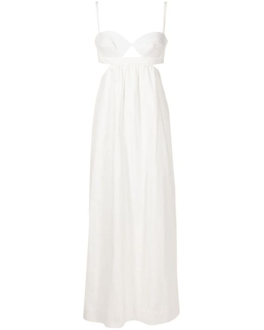 Adriana Degreas White Matelassé-embellished Maxi Dress