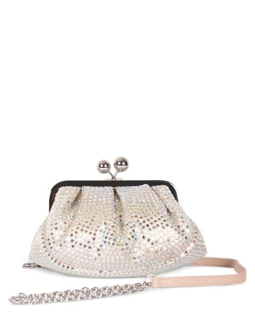 Weekend by Maxmara Natural Small Pasticcino Embellished Kisslock Clutch Bag