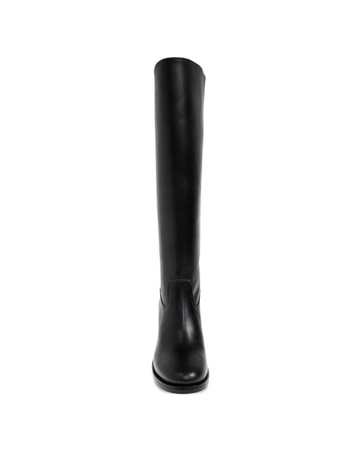 A.P.C. Black Block-Heel Leather Knee-High Boots