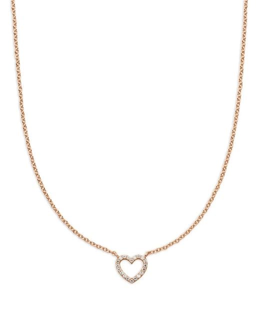 VEYNOU Natural 14Kt Rose Heart Diamond Necklace