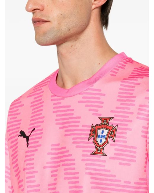 PUMA Pink X Fpf Logo-Patch Graphic-Print T-Shirt for men