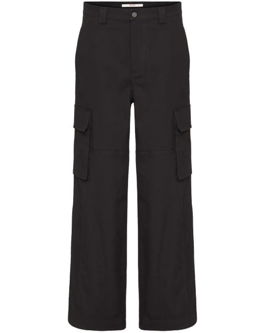 Valentino Garavani Black Wide-Leg Cargo Trousers for men