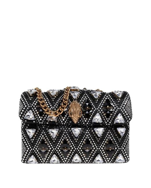 Kurt Geiger Black Medium Kensington Jewel-Embellished Clutch Bag