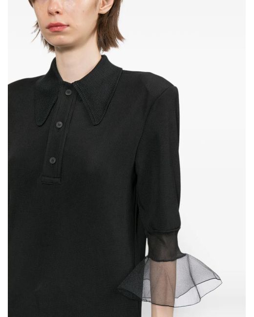 Toga Black Polo À Bords En Tulle