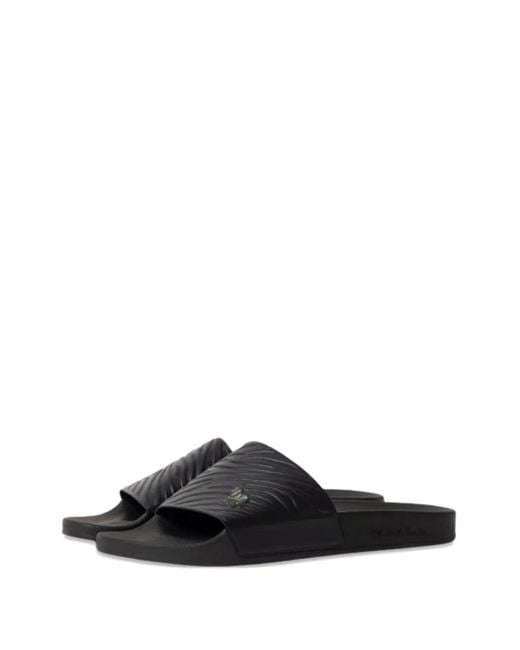 Paul Smith Black Zebra-Embossed Slides for men